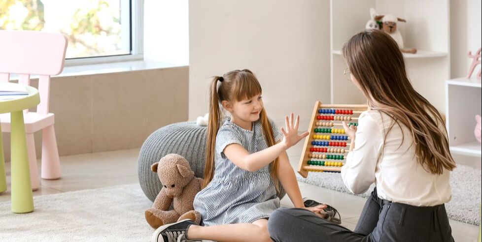 Speech therapy with child